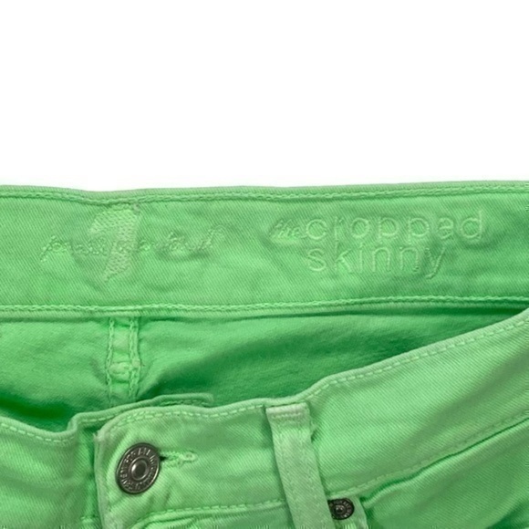 7 For All Mankind Jeans Womens Size 30 Spring Green Skinny Cropped Stretchy - Picture 9 of 13